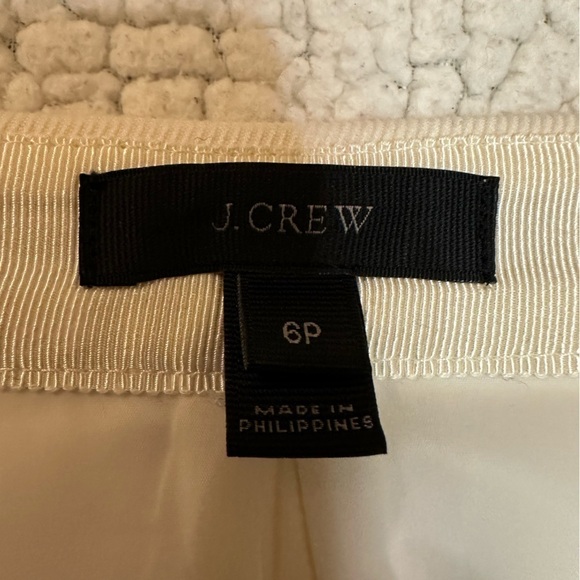 J Crew Black Label Ivory Zip-Front Pencil Skirt Size 6P - Picture 8 of 9